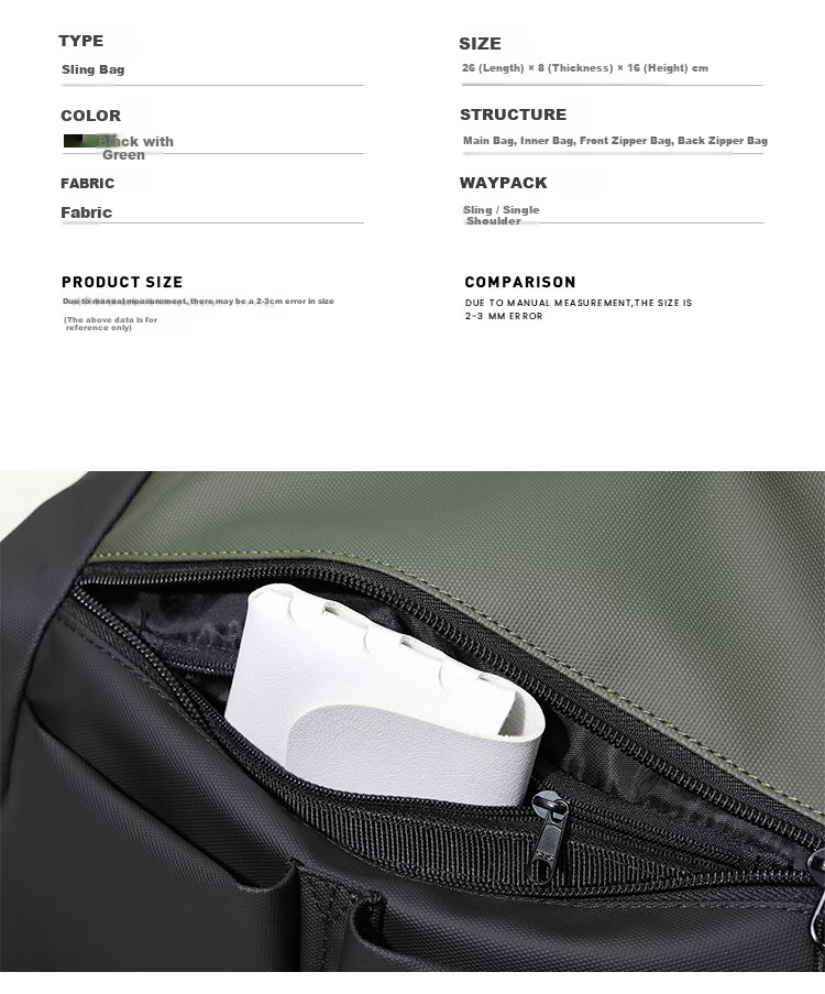 Slazenger Trendy Leather Functional Contrasting Color Men's Small Bag Fashionable Shoulder Crossbody Bag Lightweight Sports Messenger Bag for Men, Black And Gree 5