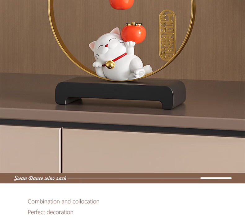 Heshengtang Auspicious Fortune Cat Treasure Bowl Ornament New Chinese Style Living Room Entrance Reception Opening Housewarming Gift Decoration 4