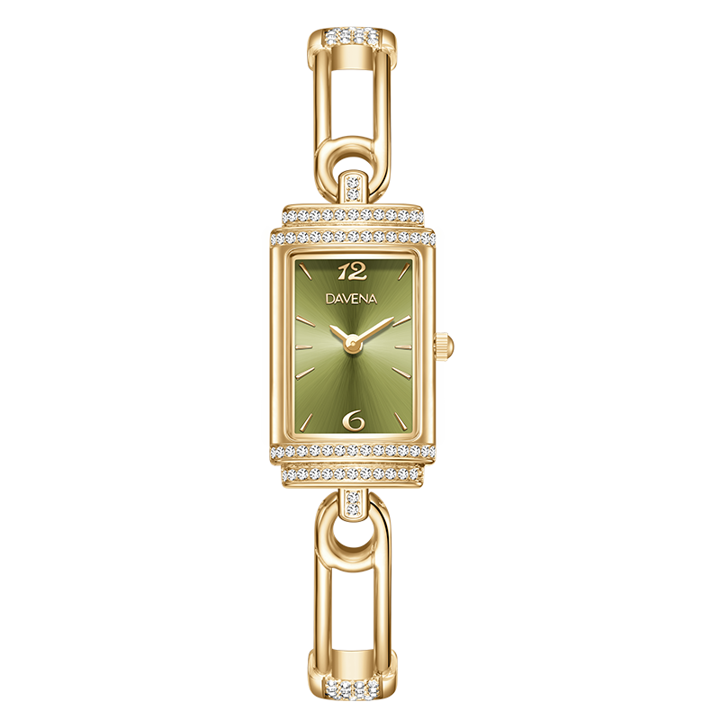 Davena [Celebrity Style] Tiweina Small Pin Watch for Women, Light Luxury Green Watch, Birthday Gift for Girlfriend