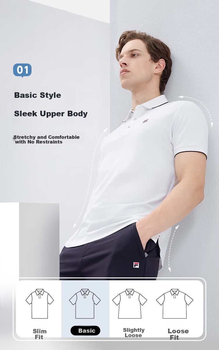 FILA Official Men's Polo Shirt 2026 Summer Cooling Short Sleeve Breathable Casual Business Top 3