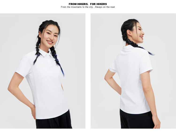 Toread Women's Quick-Dry Polo Shirt Outdoor Sports Breathable Short Sleeve T-Shirt Sorona Solid Color Casual Top White 2XL 19