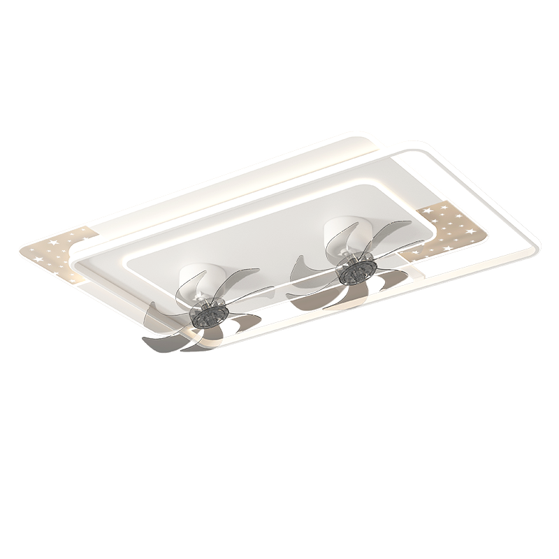 Great Wall LED Fan Light Modern Minimalist Living Room Ceiling Light 2025 Fan Integrated Zhongshan Lighting Bedroom Ceiling Fan Light