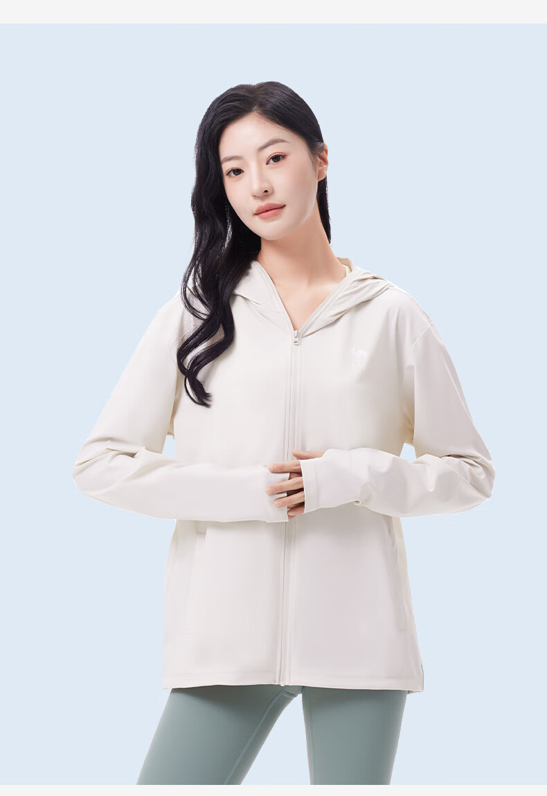 CAMEL 【Muyu】 2025 Spring New Original Yarn Sun Protection Jacket for Men and Women, Euro Style Ice Silk Quick-Dry Cooling Sun Protection Shirt XS 15