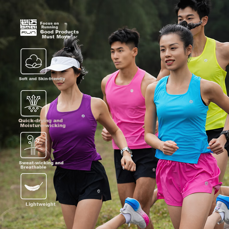 Bmai Bmai Running Sports Vest, Spring And Summer Jogging Training T-Shirt, Women's Student Physical Test Quick-Dry Sleeveless Tank Top for Wome