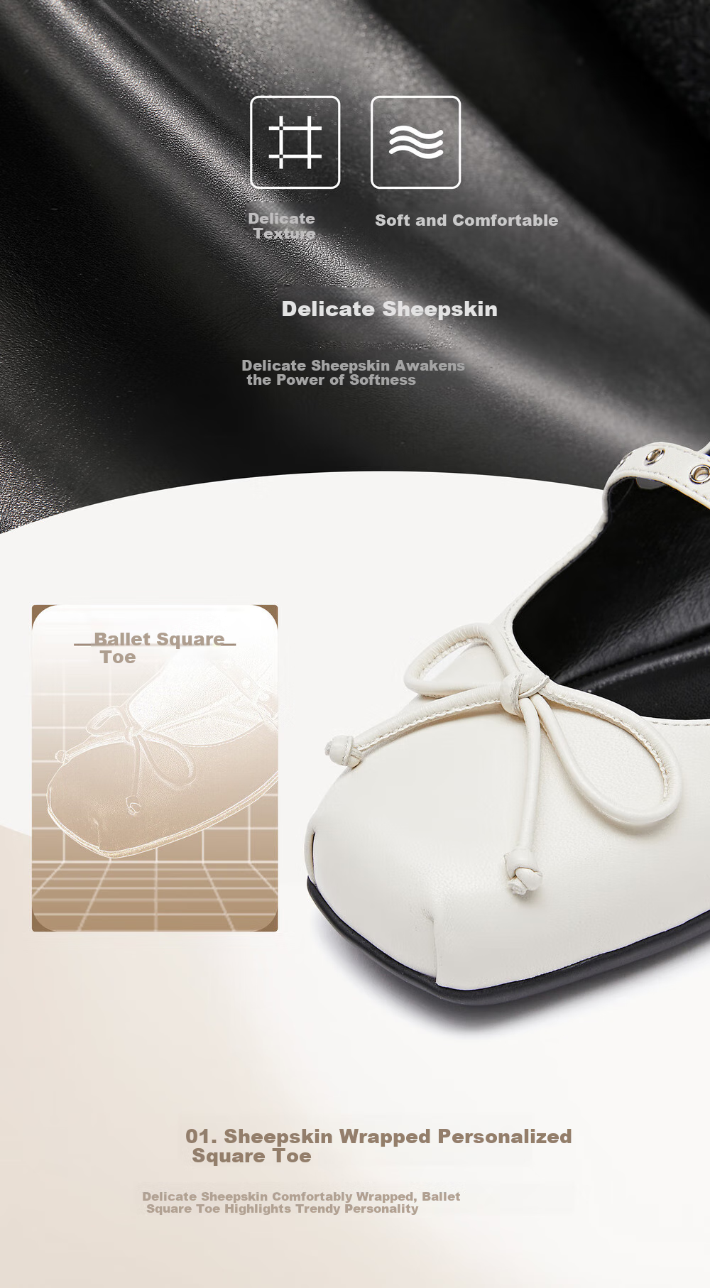 STACCATO Blogger Recommended Spring 2026 Yuguang Ballet Mary Jane Shoes, Ballet Flats S6821AQ6, Moonlight White, Size 37 7