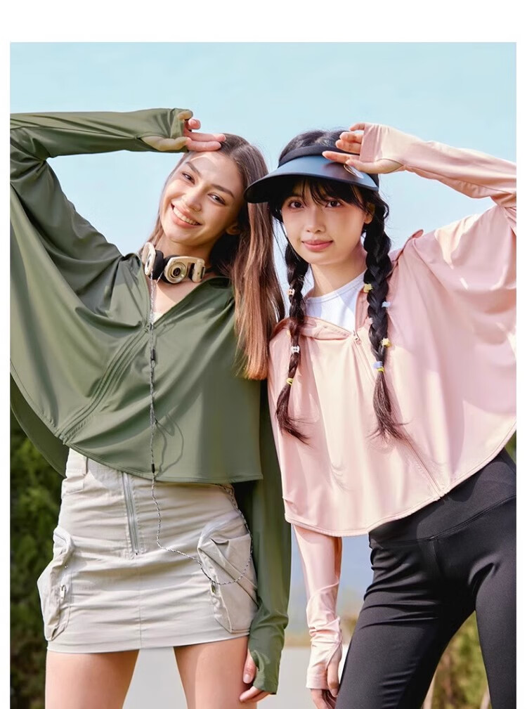 Warrior Ice Silk Sunscreen Jacket for Women 2026 New Summer UV Protection Slim Cape Coat Small Size Sun Protection Clothing 12