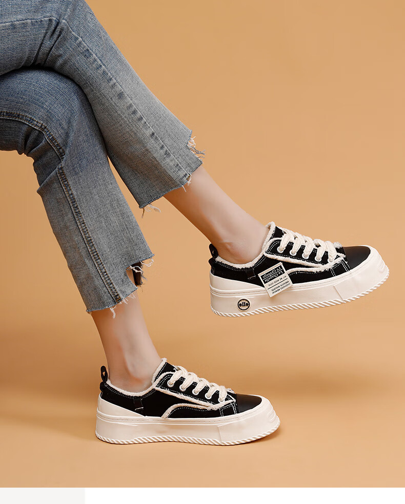 La Chapelle Women's Sneakers, New Versatile Thick-Soled Casual Shoes, Low-Top Soft-Bottomed Sports Shoes for Women-002 Beige 37 8