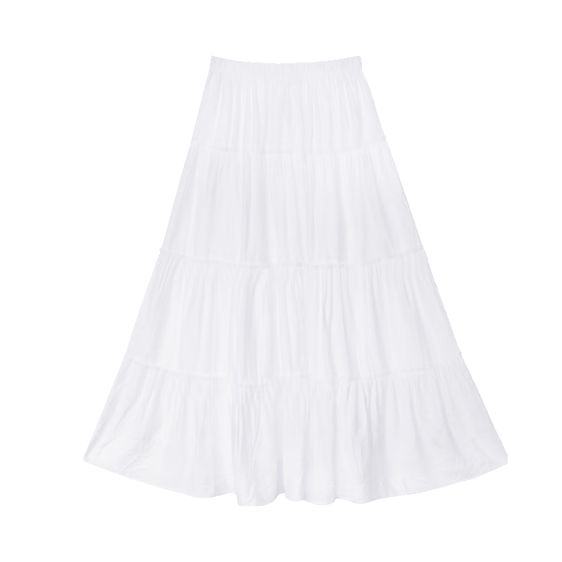 Ziyouxi White Cake Skirt for Women, Spring And Summer 2026 New Style, High-Waisted Long A-Line Skirt, Gentle Loose Puffy Skirt
