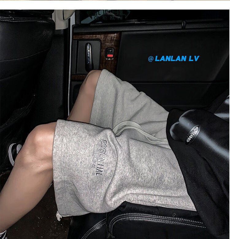 IZEXX Casual Shorts for Men, Summer Lightweight American High Street Loose Fit Sports Beach Shorts, Versatile IZ67 Gray M 21
