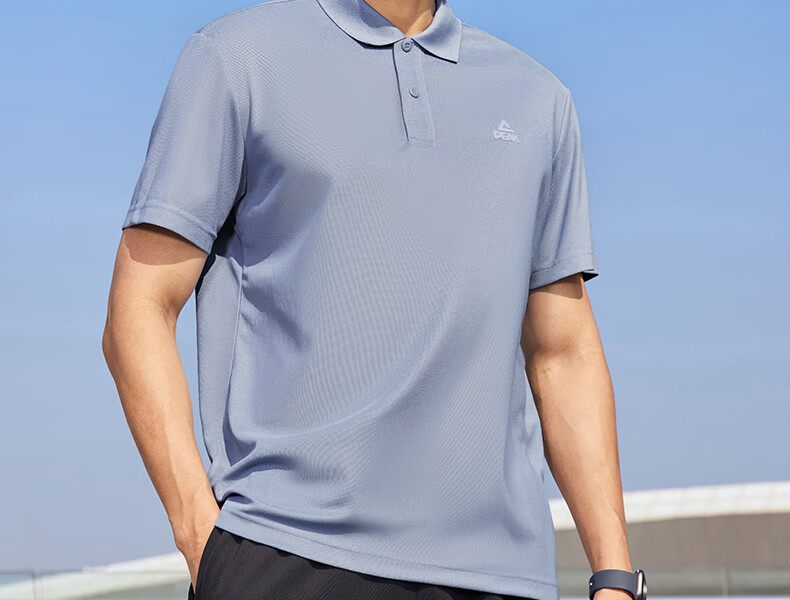 PEAK Polo Shirt for Men, Summer New Style, Sports Fitness Business Top, Breathable Casual T-Shirt, Loose Short Sleeve DF652241 21