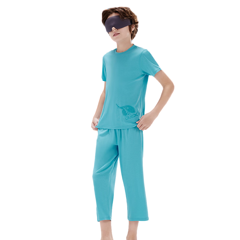 Hinos Children's Quick-Dry Moisture-Wicking Three-Quarter Set Loungewear Suitable for Outdoor Wear, Light Pink - Short Sleeve Three-Quarter Pants Set, Size 110