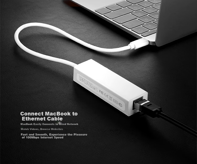 BIAZE Ethernet Adapter, Type-C to RJ45 Network Port, USB-C to Wired 100Mbps Network Card, Plug-And Ethernet Port Converter, Compatible with Apple Laptops Macbook ZH18-PC 3