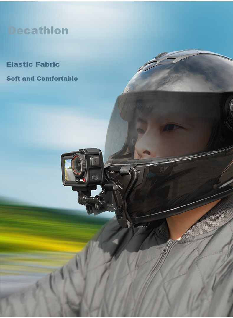 Qiye Chin Helmet Mount, Heavy-Duty Clamp, Suitable for Insta DJI Action 5 Pro Action 6 Accessories, Acepro 2 Motorcycle Helmet Mount, Motorcycle 4 3