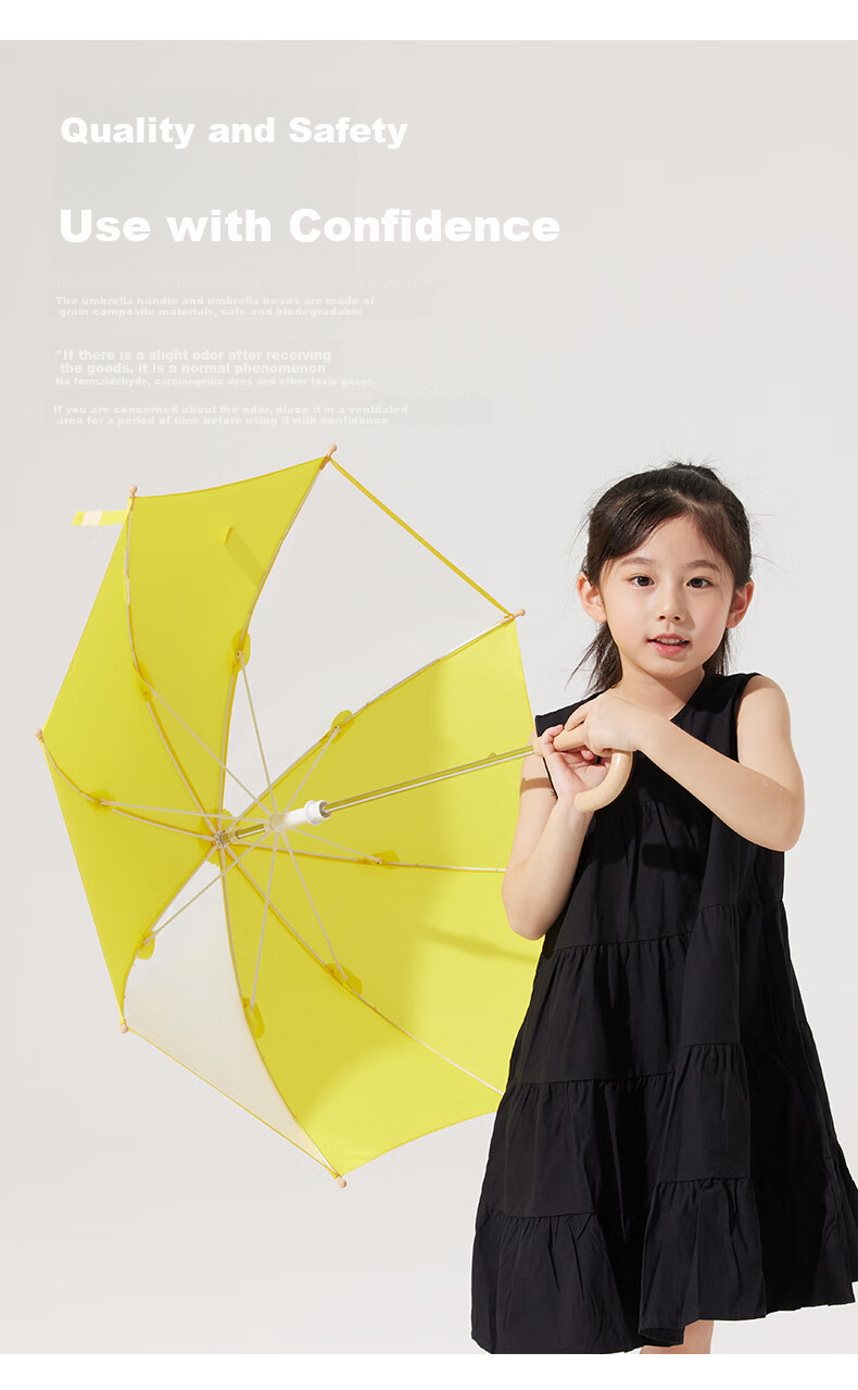 Obsu Japanese Transparent Children's Umbrella with Long Handle, Lightweight POE Cute Fresh Gentleman Blue Children's Transparent Umbrella 8
