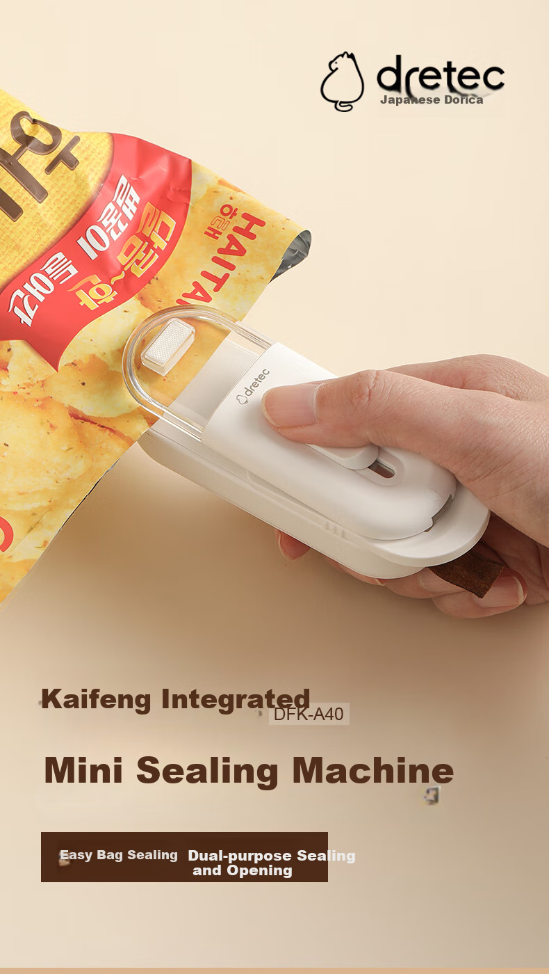 Dretec Mini Sealing Machine, Plastic Sealing Machine, Food Sealer, Mooncake Sealer, Dessert Sealing Tool, Package Opener, Unboxing Tool 1