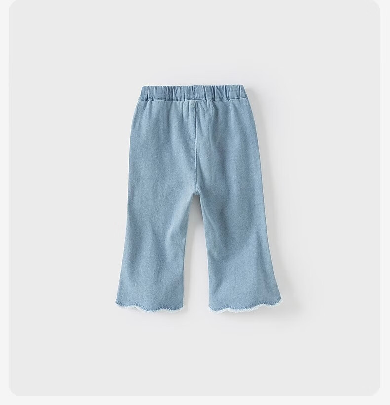 DAVE & BELLA Children's Jeans, Girls' Flared Pants, Cropped Pants, Baby Micro Flared Pants, Summer Trousers 3