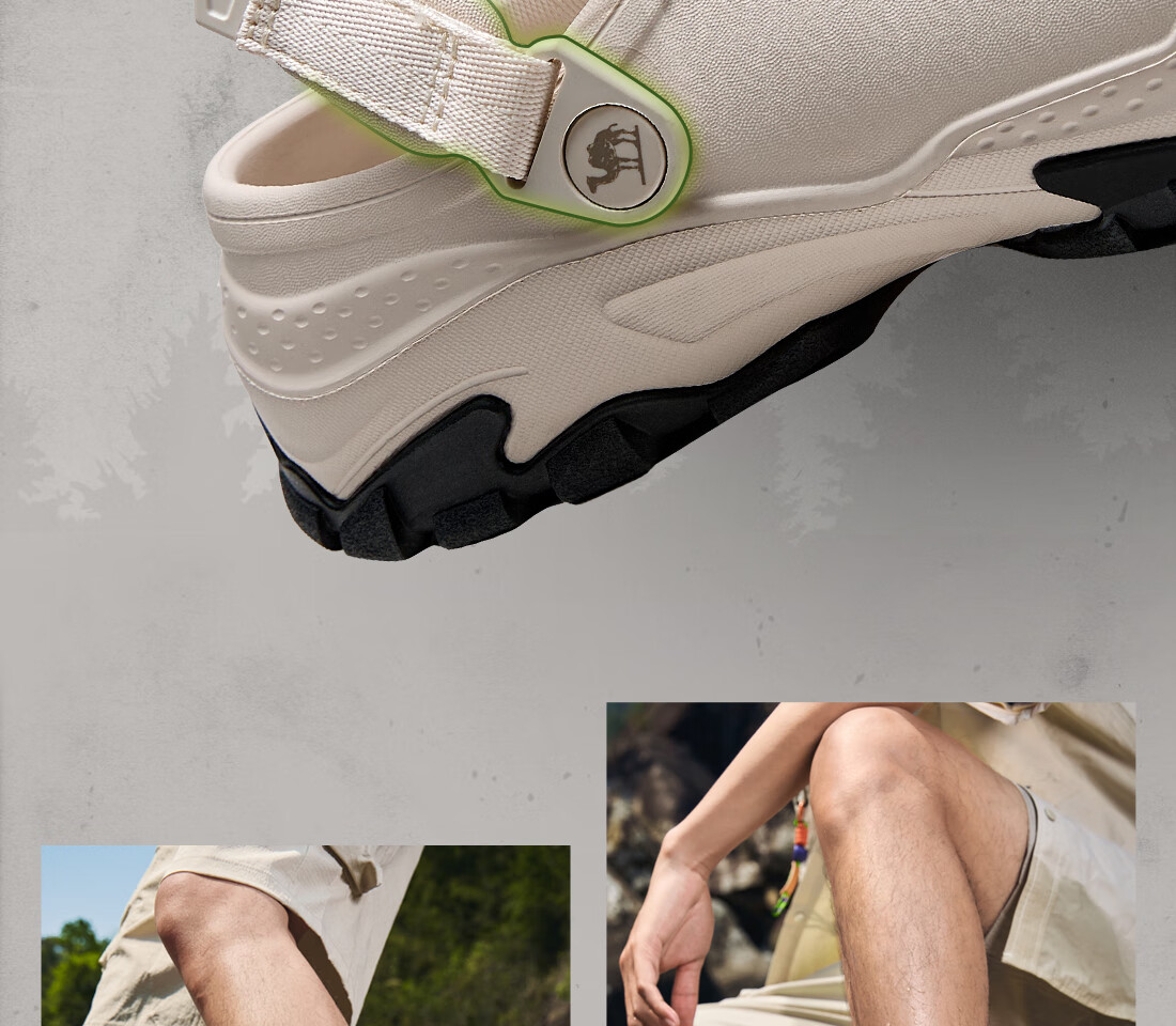 CAMEL Soft Cushioning Two-Way Thick-Soled Mountain Outdoor Sandals Breathable Men's Hole Shoes G15M776029 Black 42 14