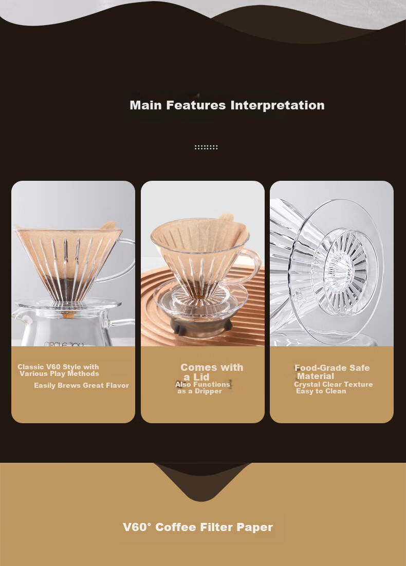 Circle Joy Pour-Over Coffee Maker Gift Set, Hand Grinder Coffee Machine, Hand-Crank Coffee Bean Grinder, Manual Pour-Over Coffee Maker Set 14