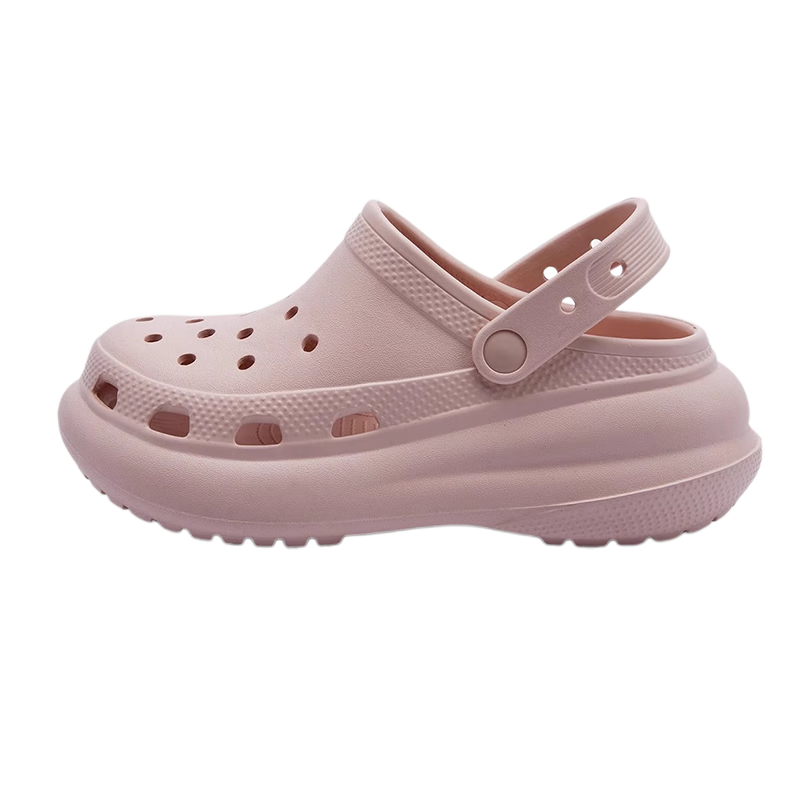 XGGC Puff Hole Shoes for Women Summer Trendy Girl Student Beach Open Toe Sandals Black 35-36