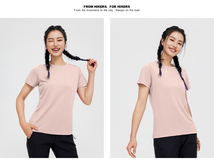 Toread Women's Quick-Dry T-Shirt Summer Lightweight Bare-Feel Round Neck Running Sports Mesh Breathable Top Black M 13