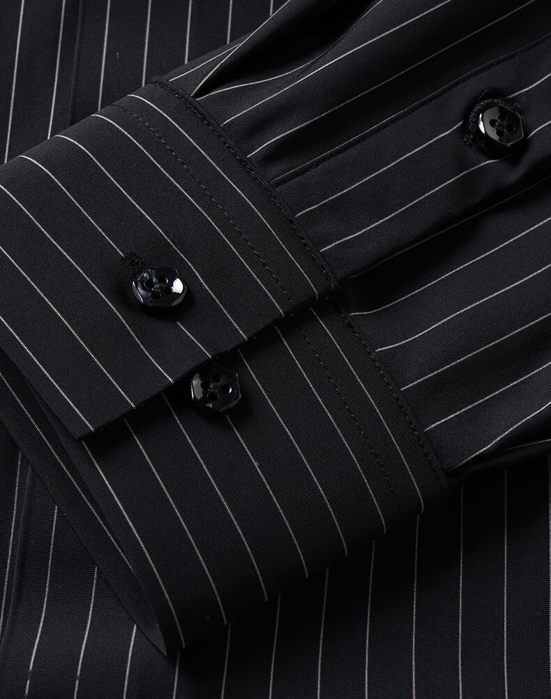 Ayoupang Summer Plus Size Pullover Striped Long-Sleeve Shirt, Loose Fit for Chubby Men, Ice Silk High-Elasticity Wrinkle-Resistant Non-Iron Shirt 25