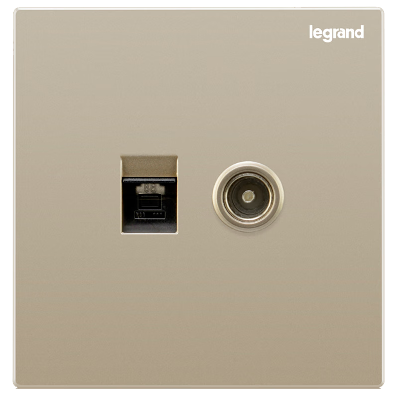 LEGRAND Switch Socket Panel, Shidian Milan Gold Frameless Large Panel Computer (Category 5e), TV Socket