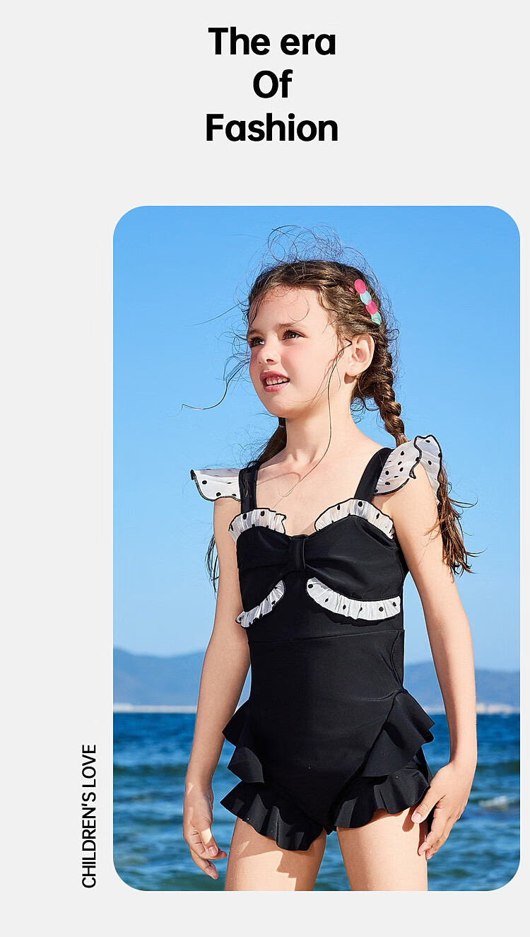 ASK JUNIOR Kids Swimsuit with Swim Cap Summer Girls' One-Piece Polka Dot Swim Dress for Beach Vacation 11