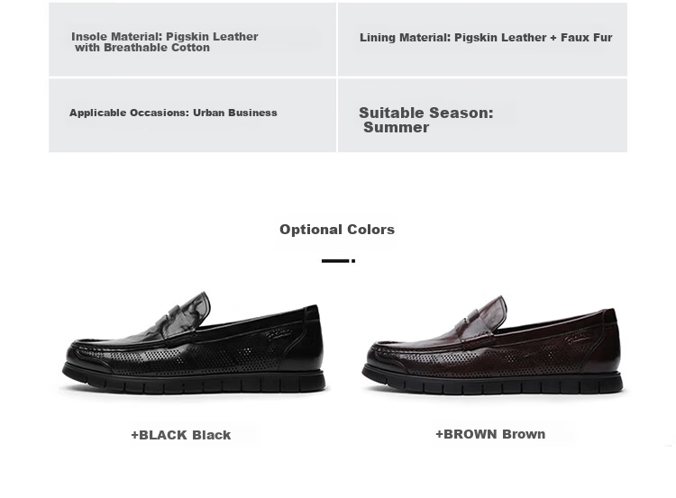 Goldlion Men's Business Casual Perforated Breathable Comfortable Durable Loafers G508320205 Black Size 39 19