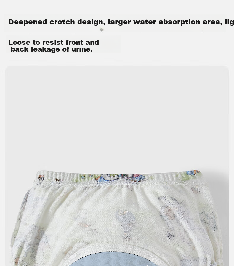 EMXEE Potty Training Pants Unisex Baby Washable Diaper Pants Children's Underwear Toilet Training Bamboo Panda Size 90 15
