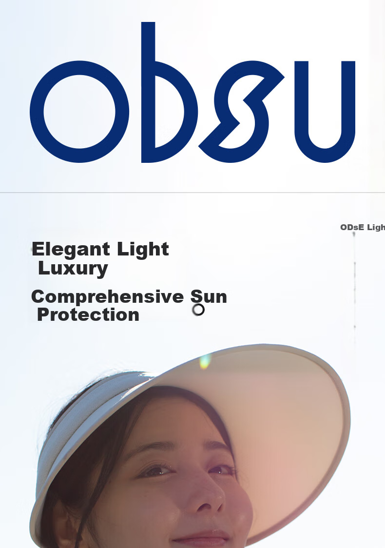 Obsu Light Luxury Cross-Top Hat, Elegant Beige, Cross-Top Hat Upf50+ 1