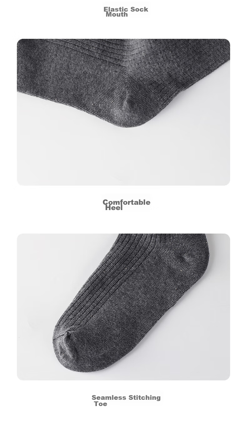 Dishini Children's Knee-High Socks, Girls' Dance Socks with Knee Protection, Mid to High Cotton Socks, Spring And Autumn, DSP3472, Dark And Light Gray, Size 18-20 6