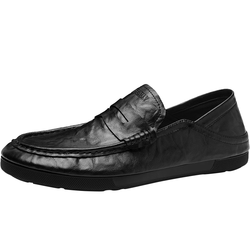 HLA Men's Casual Slip-On Loafers with Soft Soles, HAAPXM2FBI171, Black, Size 41