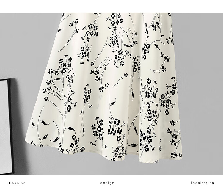 Cypress Elegant High-Waist Mid-Length Skirt 2026 Summer New Women's Elastic Back Color-Block Printed Skirt 10