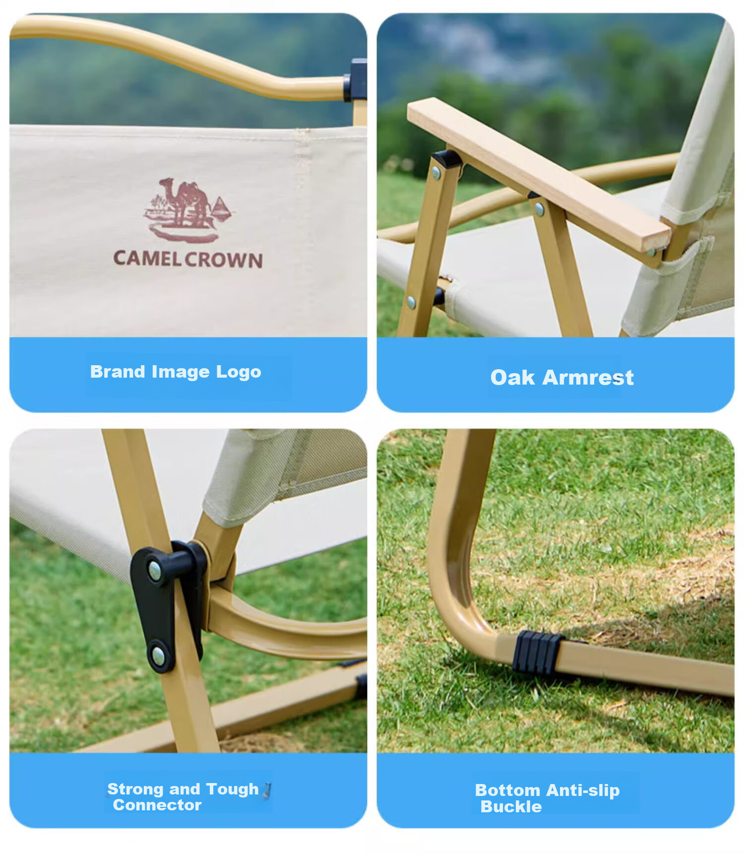 CAMEL Outdoor Kamilite Chair, Outdoor Picnic Camping Chair, Folding Camping Chair, Fishing Sketching Chair, Equipment Table And Chairs D619 23