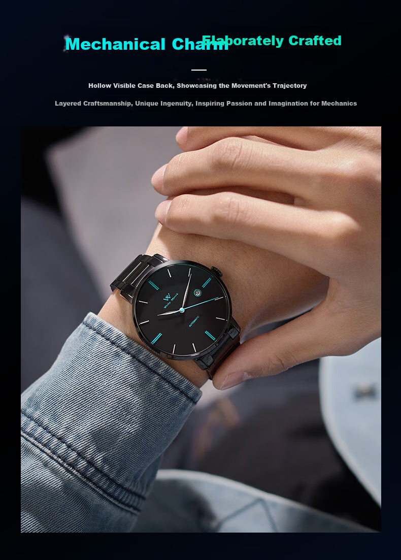 Welly Merck Men's Mechanical Watch, Practical Gift for Students And Teachers on Men's Day 8