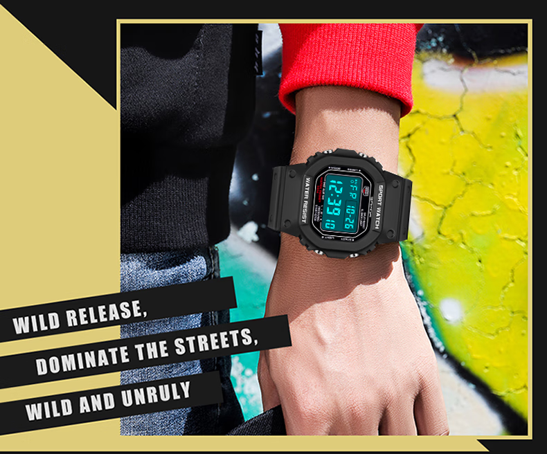 AELVO Electronic Watch, for Middle And High School Students, Teenagers, Boys' Birthday Gift, Sports Bracelet, for Ages 12-14 16