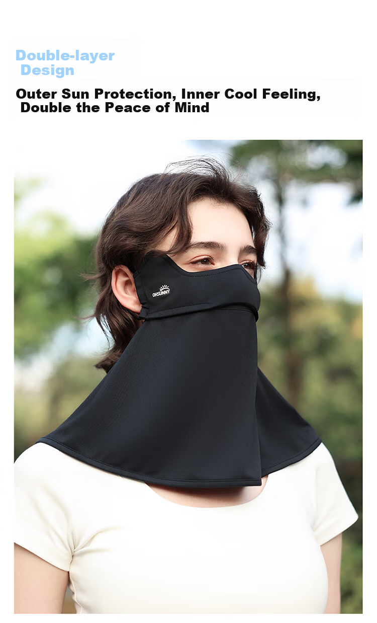 OhSunny Sun Protection Face Mask for Women, Dust-Proof And UV-Resistant, Eye Corner Protection for Men, Neck Guard Breathable Mask SLF3M172E Light Misty Blue 7