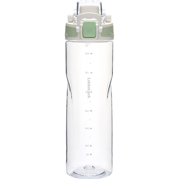LOCK&LOCK Plastic Sports Water Bottle with Scale And Handle for Summer, Portable Water Cup for Men And Women, 700ML Gree