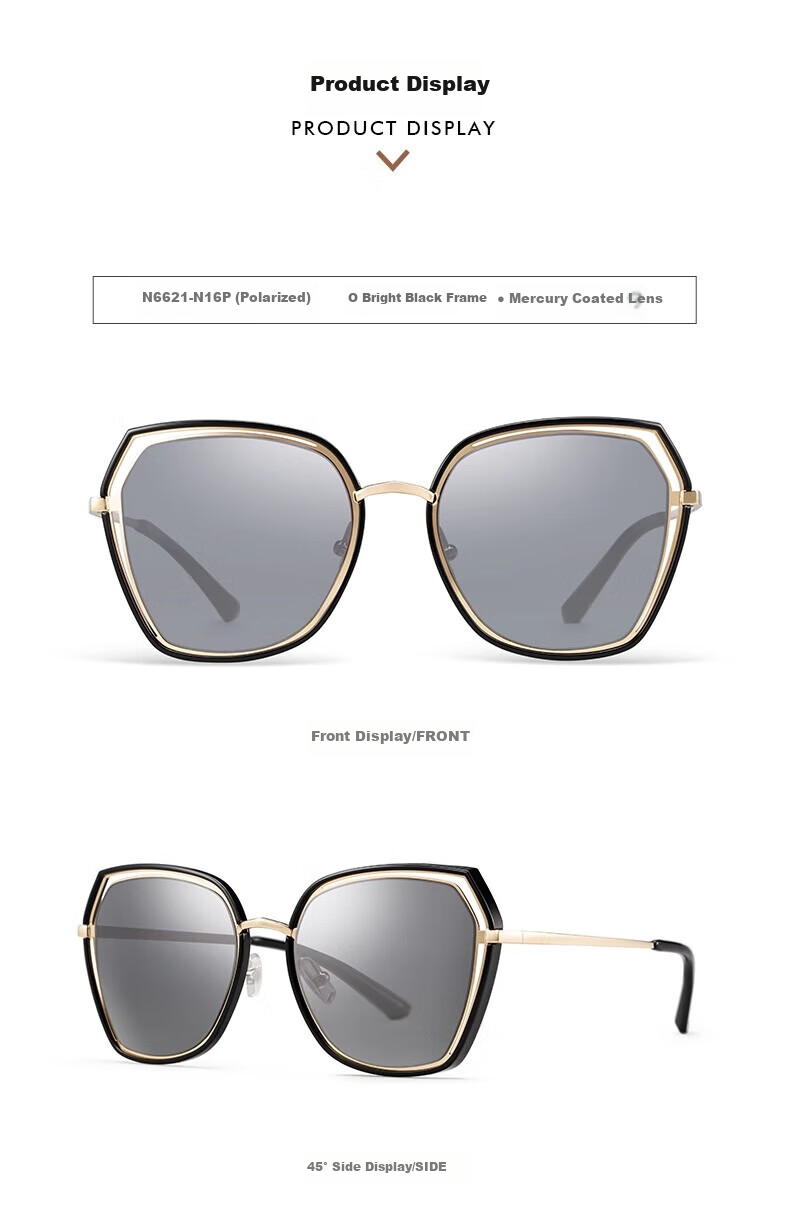 HORIEN Women's Sunglasses, UV Protection, 2026 New Style Polarized Glasses, Sun Protection UV400, High-End Driving Sunglasses 14