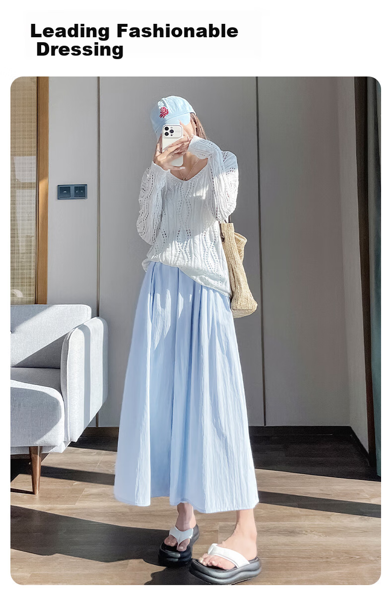 MJ STYLE Wide-Leg Pants Skirt for Women, 2026 Summer Thin Cool Breathable A-Line Plus Size Skort for Curvy Wome 12