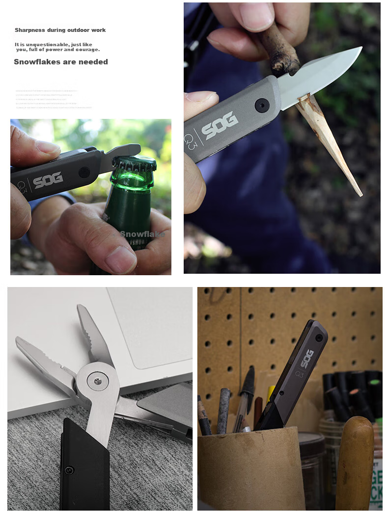 SOG Multi-Functional Tool Pliers, Tactical Pen-Shaped Folding Knife, Outdoor Survival Emergency Rescue Equipment Q3 Series 5