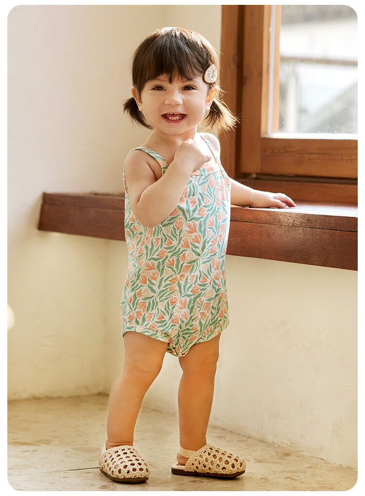 Wismorni Baby Romper, Summer Infant Bodysuit, Sleeveless Onesie, Thin And Breathable 13