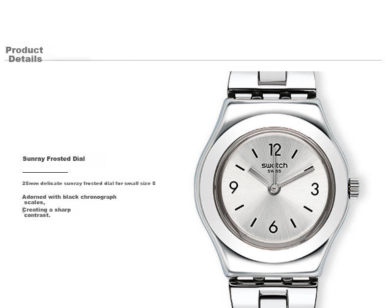 Swatch Swiss Watch, Metal Jewelry Clasp, Compact Women's Quartz Wristwatch, Graduation Gift, Elegant And Sophisticated 4