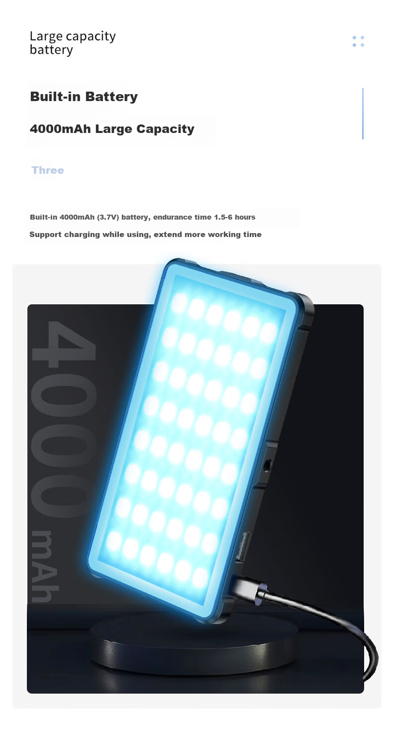 MAMEN Fill Light SL-C02, Full-Color RGB Dual-Temperature Portable Handheld Light, Camera Phone Live Streaming Photography Micro-Drama Short Video Pocket Atmosphere Soft Light 7
