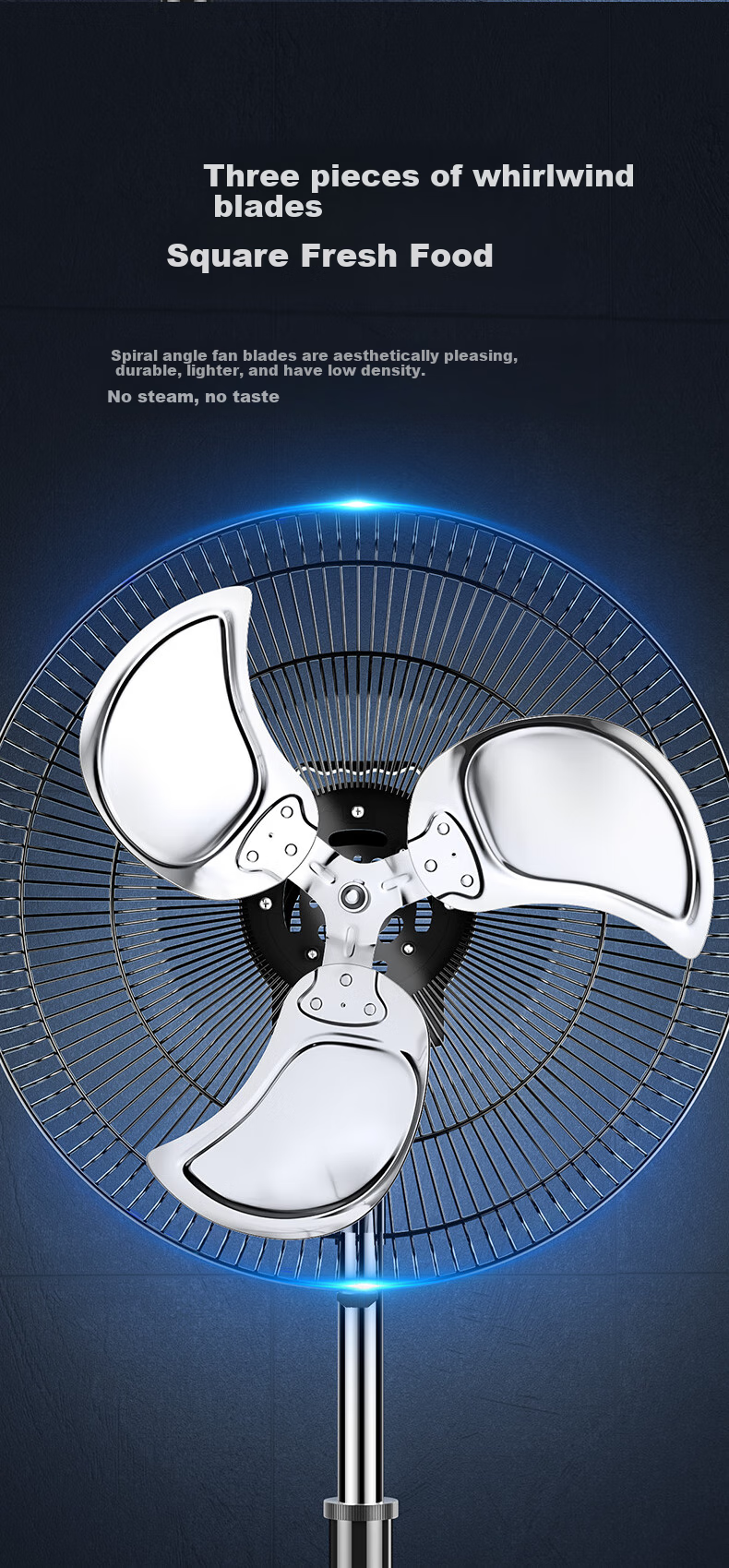 DIAMOND Industrial Fan, Floor Fan for Home Use, Standing Electric Fan with Strong Airflow And Oscillation, Powerful Electric Fan for Living Room, Commercial Use in Factories And Workshops, Aluminum Blades, Commercial Fan HF1602A 7