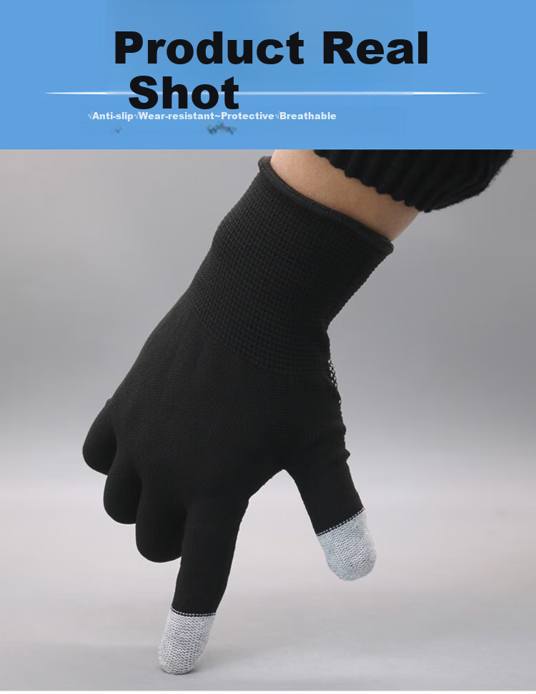 Lugong Thick 600G Nylon Yarn Knitted Durable Gloves, Non-Slip Lightweight Breathable, for Factory Labor Construction Work, Household Machinery Repair Moving, Hand Safety Protection 12 Pairs 11