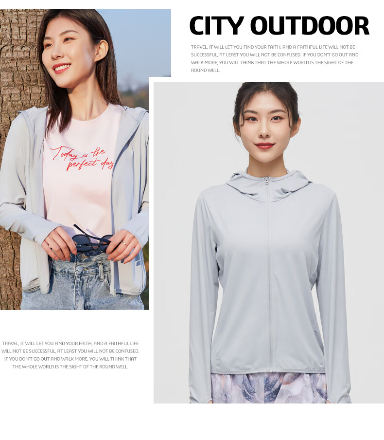 JEANSWEST Women's Summer Ice Silk Cooling UV Protection UPF50+ Breathable Outdoor Jacket Light Blue M 18