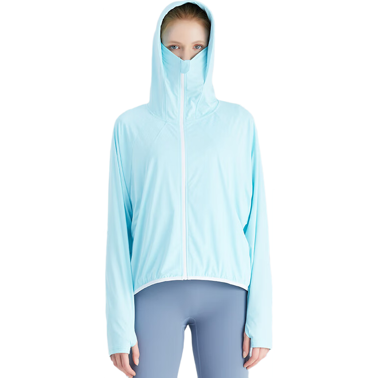 TECTOP Women's Breathable Long Outdoor Windbreaker 56PF, Moon Blue, Size S