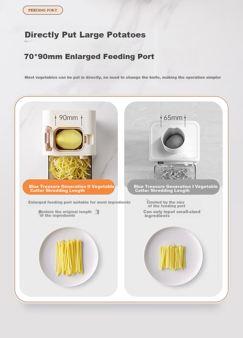 BLAUPUNKT Fully Automatic Electric Vegetable Cutter, Multi-Functional Kitchen Appliance for Home Use, Can Slice, Shred, And Mince Potatoes, Model QC02, Beige 10