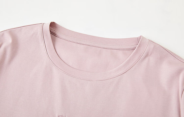 Dme Summer Simple Style Cloud-Feel Cotton with Mulberry Silk Short-Sleeve T-Shirt for Women, Silky Cotton Letter Embroidery Petite Women's T-Shirt 7
